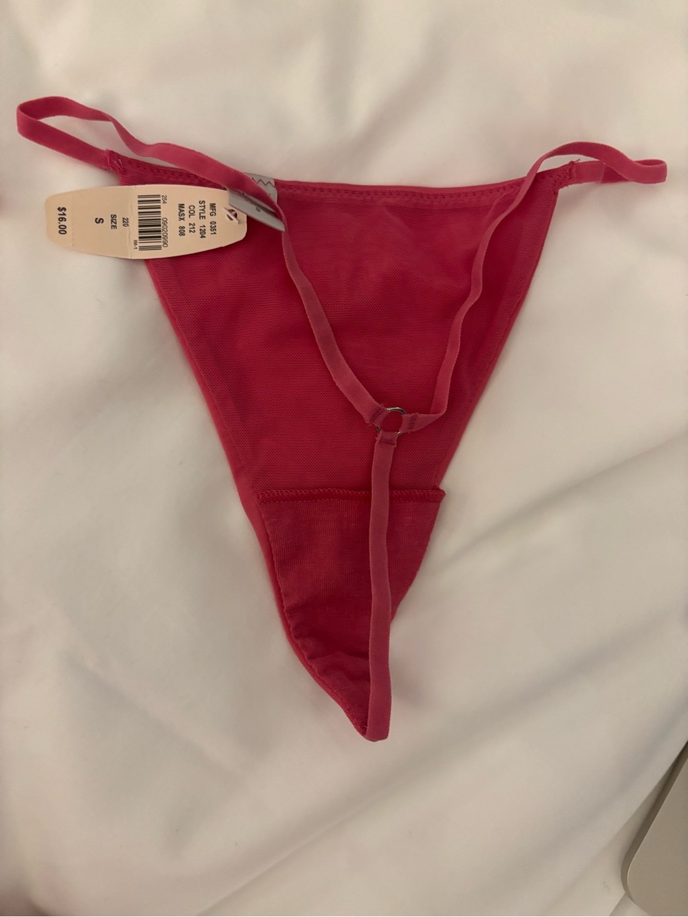 2 PINK Victoria's Secret Sheer Light Pink & Solid Dark Pink Thong Set S and XS - Picture 4 of 5